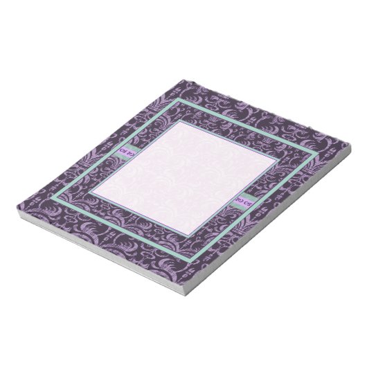 Lila Gotische Grunge Elegantes Notepad Notizblock (Rotiert)