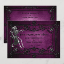 Lila gotische Halloween-Hochzeitseinladung