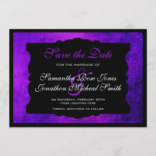 Lila gotische Hochzeit speichern Sie das Datum Save The Date