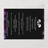 Lila gotische Hochzeitseinladung Postkarte (Rückseite)