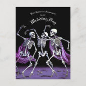 Lila gotische Hochzeitseinladung Postkarte (Vorderseite)