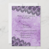 Lila gotische Hochzeitsreaktion Einladung (Vorderseite)