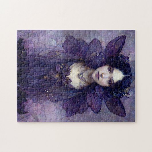Lila Gotische Märchen Fantasie Art Jigsaw Puzzle (Horizontal)