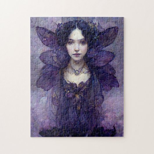 Lila Gotische Märchen Fantasie Art Jigsaw Puzzle (Vertikal)