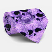 Lila Gotische Schädeldecke Krawatte (Gerollt)