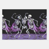Lila Gotische Skelette und Skulls Geschenkpapier Set (Vorderseite 3)