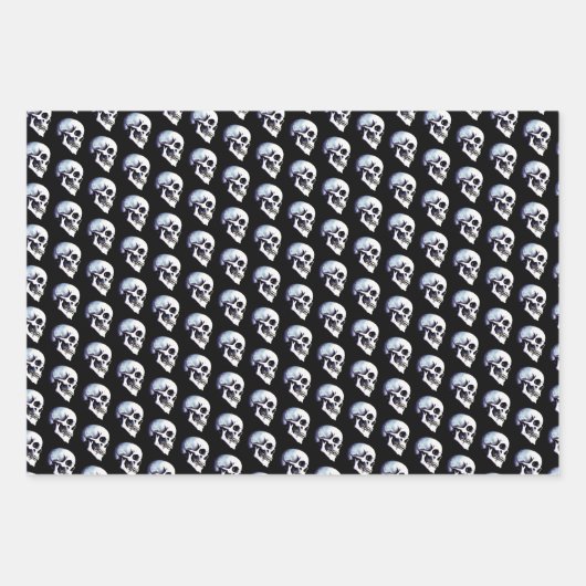 Lila Gotische Skelette und Skulls Geschenkpapier Set (Vorderseite 2)