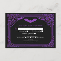Lila gotische Vampir-Kathedrale Hochzeit RSVP