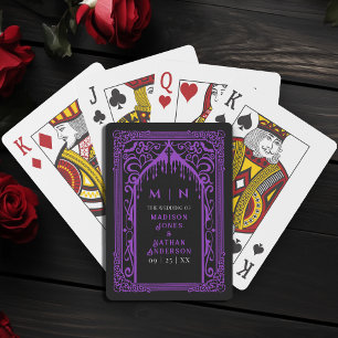 Lila gotische Vampire Kathedrale Gastgeschenk Hoch Spielkarten