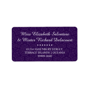 Lila gotische viktorianische Hochzeitsadressaufkle Adressaufkleber