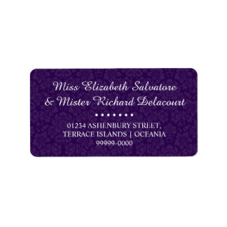 Lila gotische viktorianische Hochzeitsadressaufkle Adressaufkleber