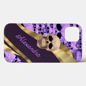 Lila gotischer Schädel personalisiert Case-Mate iPhone Hülle (Rückseite (Horizontal))