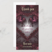 Lila gotisches Herz 001 Dankeskarte (Vorne/Hinten)