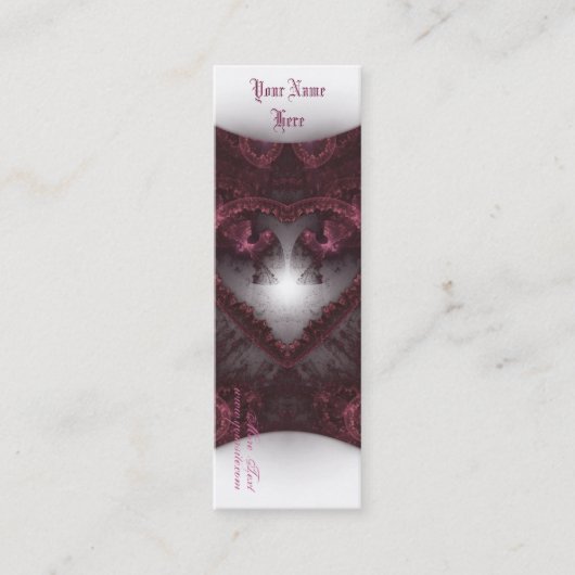 Lila gotisches Herz 001 Mini Visitenkarte (Vorderseite)