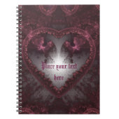 Lila gotisches Herz 001 Notizblock (Vorderseite)