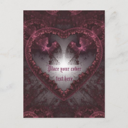 Lila gotisches Herz 001 Postkarte (Vorderseite)
