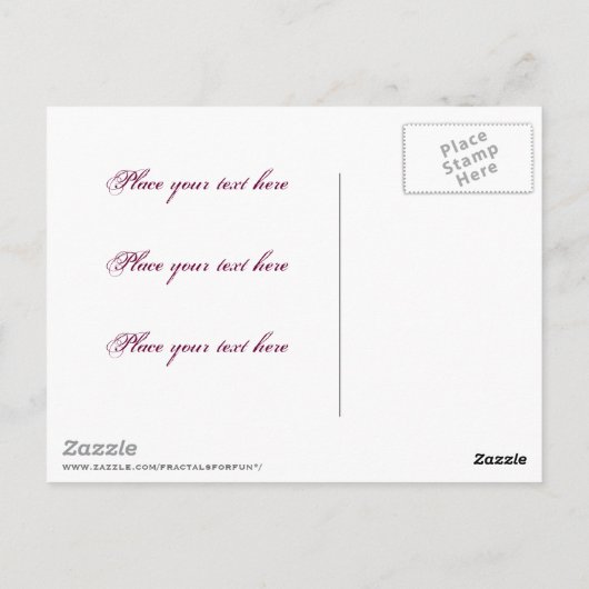 Lila gotisches Herz 001 Postkarte (Rückseite)