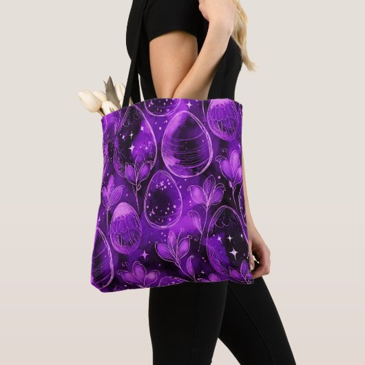 Lila-gotisches Ostermuster Tasche (Von Nahem)
