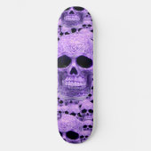 Lila gotisches Schädelmuster Skateboard (Vorderseite)