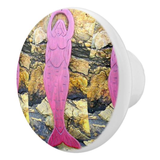 lila Göttinmeerjungfrau Keramikknauf (Rechts)