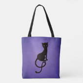 Lila Gracious Evil Black Cat Tasche (Rückseite)