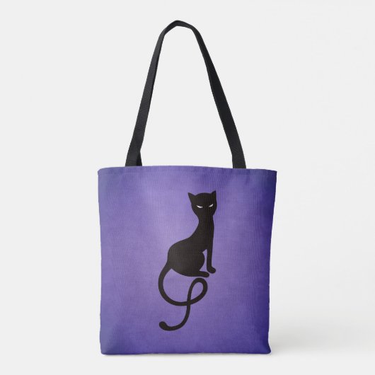 Lila Gracious Evil Black Cat Tasche (Rückseite)