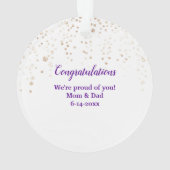 Lila Grad Cap und Laurel Abschluss Ornament (Rückseite)