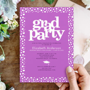 Lila grad fett moderne Typografie elegantes Party Einladung
