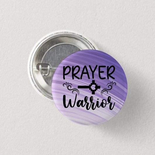Lila Gradient Gebet Krieger Button (Vorne & Hinten)