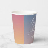 Lila Gradient Ombre Script-Brautparty Pappbecher (Rechts)