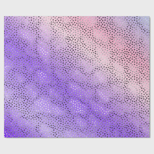 LILA GRADIENT POLKA DOTS TRENDY PATTERN GESCHENKPAPIER (Flach)
