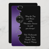 Lila Gradient Silver Verzierte Wirbel Weihnachten (Vorne/Hinten)