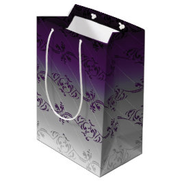 Lila Gradient Strip Blumenmuster Mittlere Geschenktüte