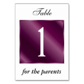 Lila Gradient Table Cards Tischnummer (Vorderseite)