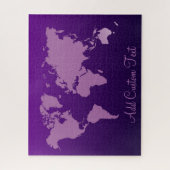 Lila Gradient World Map Earth Travel Add Text Puzzle (Vertikal)