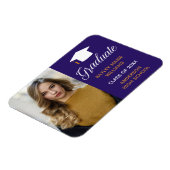 Lila Graduate Foto 2023 Abschluss Ankündigung Magnet (Linke Seite)