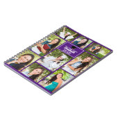 Lila Graduate Foto Collage 2023 Abschluss Geschenk Notizblock (Linke Seite)