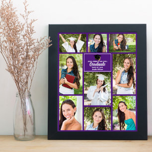 Lila Graduate Foto Collage 2023 Abschluss Poster
