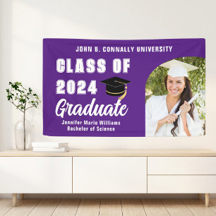 Lila Graduate Foto Fett 2025 Graduation Party Banner