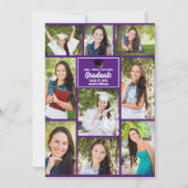 Lila Graduiertenfoto Collage Moderner Abschluss Ankündigung (Vorderseite)