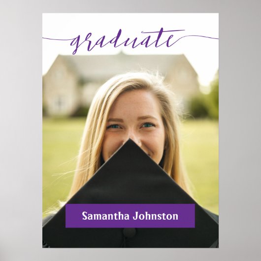 Lila Graduiertenschreiben Modernes Foto Poster (Vorne)