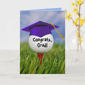 Lila Graduierungsobergrenze für den Golfball Karte (Gelbe Blume)