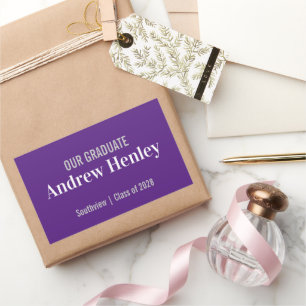 Lila Graduierungspartei für einfachen Text Rechteckiger Aufkleber