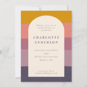 Lila Graduierungspartei für erdfarbene Blockformen Einladung (Vorderseite)