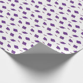 Lila Graduierungspauschale Geschenkpapier (Ecke)