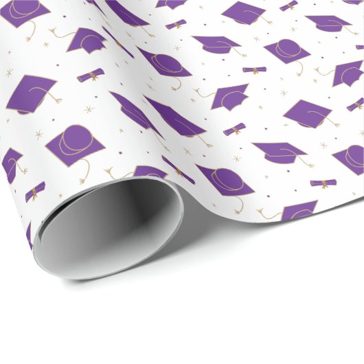 Lila Graduierungspauschale Geschenkpapier (Rolleneckpunkt)