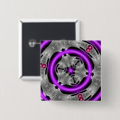 Lila grafische Kunst-Neonknopf Button (Vorne & Hinten)