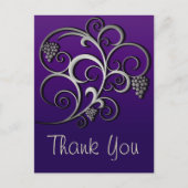 Lila Grapevine & Traubes Retro Kunst, Dichtung und Postkarte (Vorderseite)