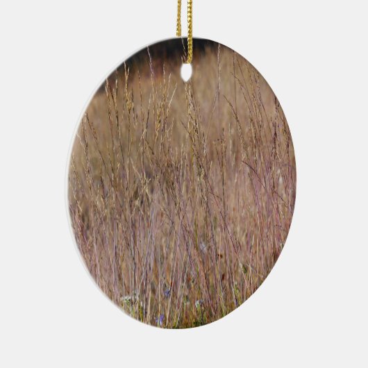 Lila Gras und Wildblumen Keramik Ornament (Rechts)