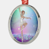 Lila Grasflächen und Ballerina Ornament Aus Metall (Links)